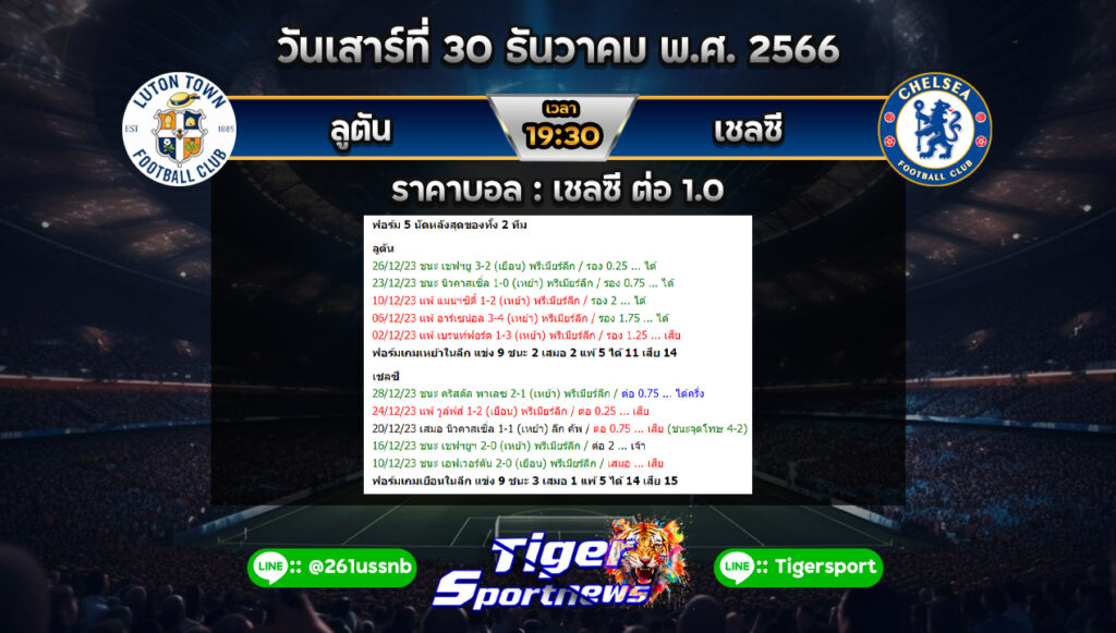 ทีเด็ดบอลเต็ง Tigersportnews chelsea